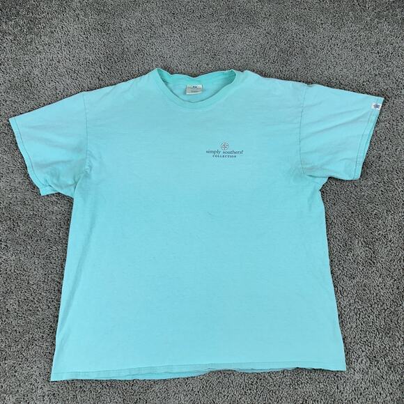 Simply Southern Shirt Womens Extra Large Blue Pink I Am The Storm Daisy READ - Picture 6 of 11